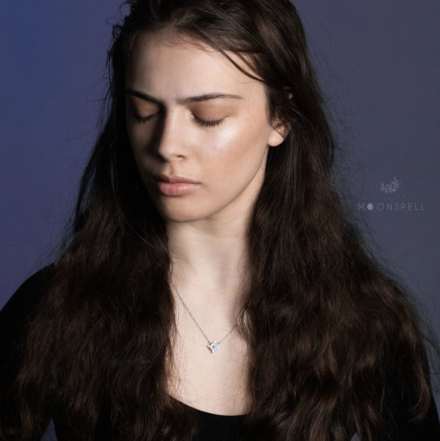 NZ moonstone necklace pendant arya precious fine jewellery sterling silver gift for her birthday handmade june gemstone birthstone star elegant romantic elvish