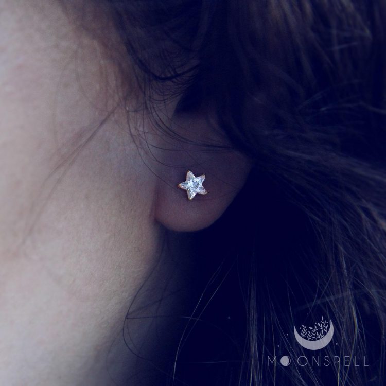 nz star stud earrings cute studs stars sterling silver gold 14k plating vermeil precious fine jewellery gift for her birthday handmade magical jewellery discreet tiny