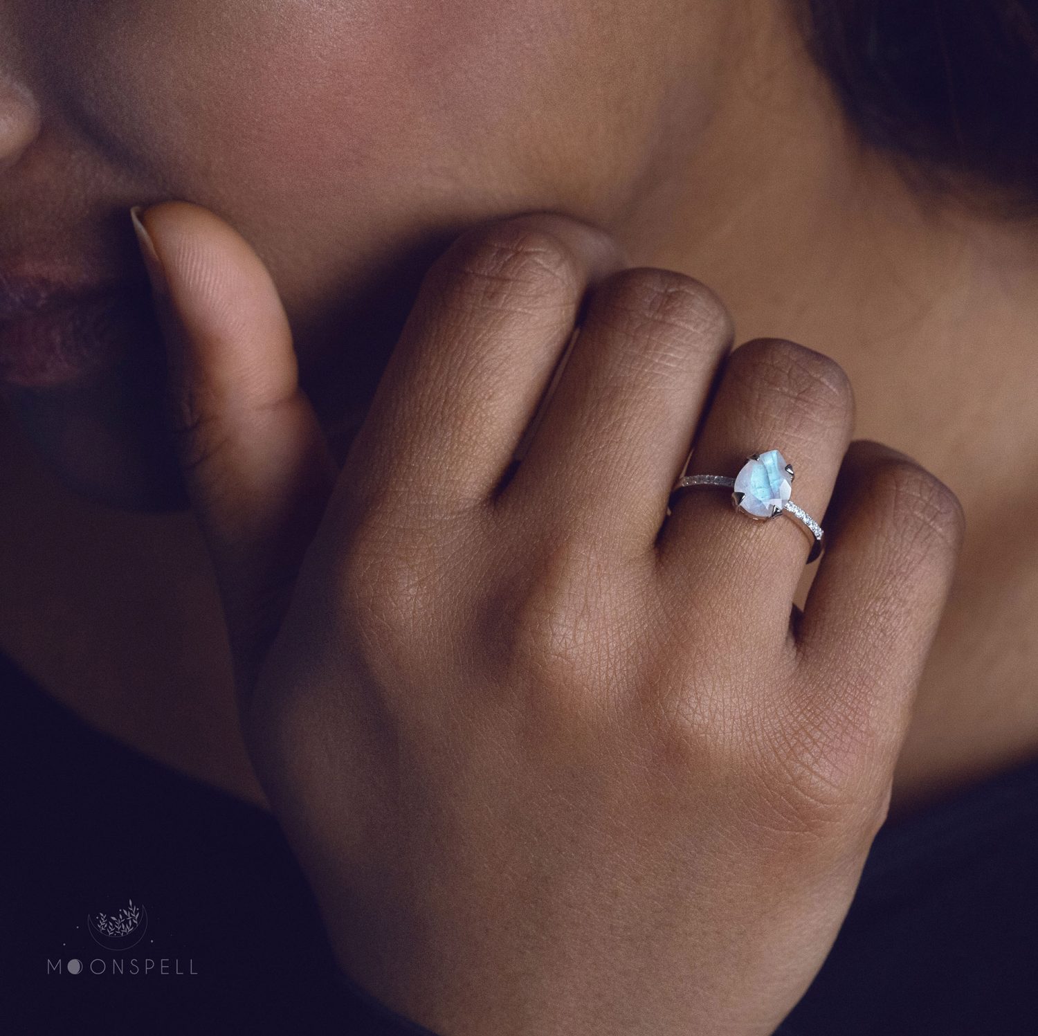 NZ moonstone ring precious fine sterling silver jewellery gift for her birthday handmade