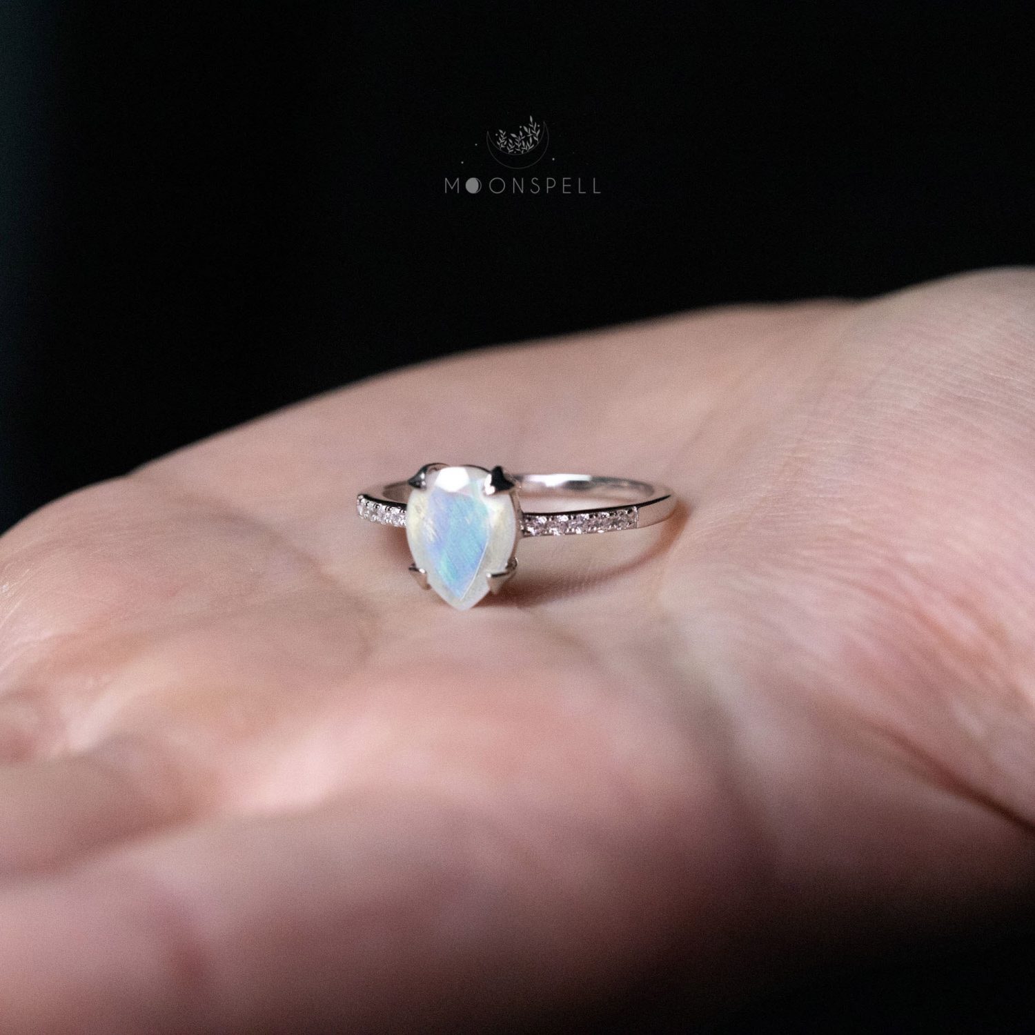 NZ moonstone ring precious fine sterling silver jewellery gift for her birthday handmade