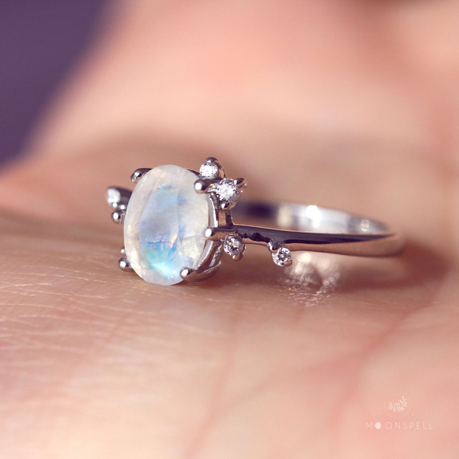 nz moonstone ring oval elsa fine jewellery sterling silver gemstone gem june birthstone gift for her elvish magical gorgeous