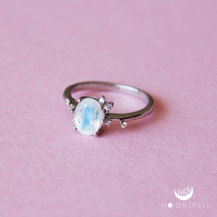 nz moonstone ring oval elsa fine jewellery sterling silver gemstone gem june birthstone gift for her elvish magical gorgeous