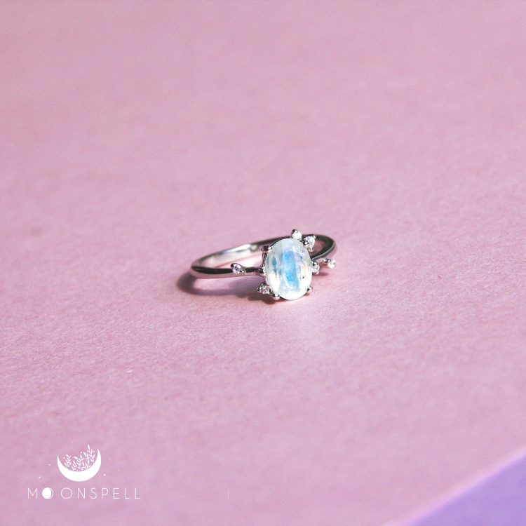 nz moonstone ring oval elsa fine jewellery sterling silver gemstone gem june birthstone gift for her elvish magical gorgeous