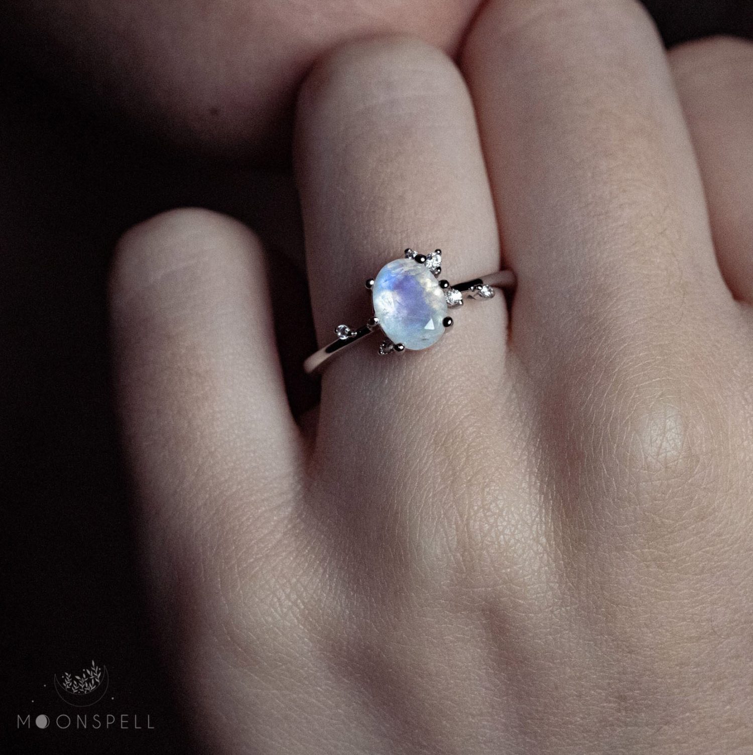 nz moonstone ring oval elsa fine jewellery sterling silver gemstone gem june birthstone gift for her elvish magical gorgeous