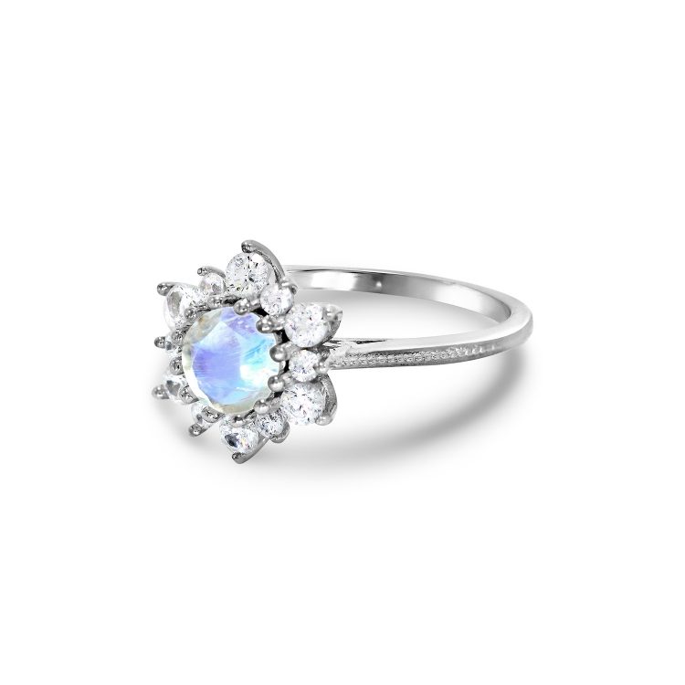 nz moonstone ring luxury shining rainbow moonstone flower zircons ring fine jewellery sterling silver gemstone gem june birthstone gift for her elvish