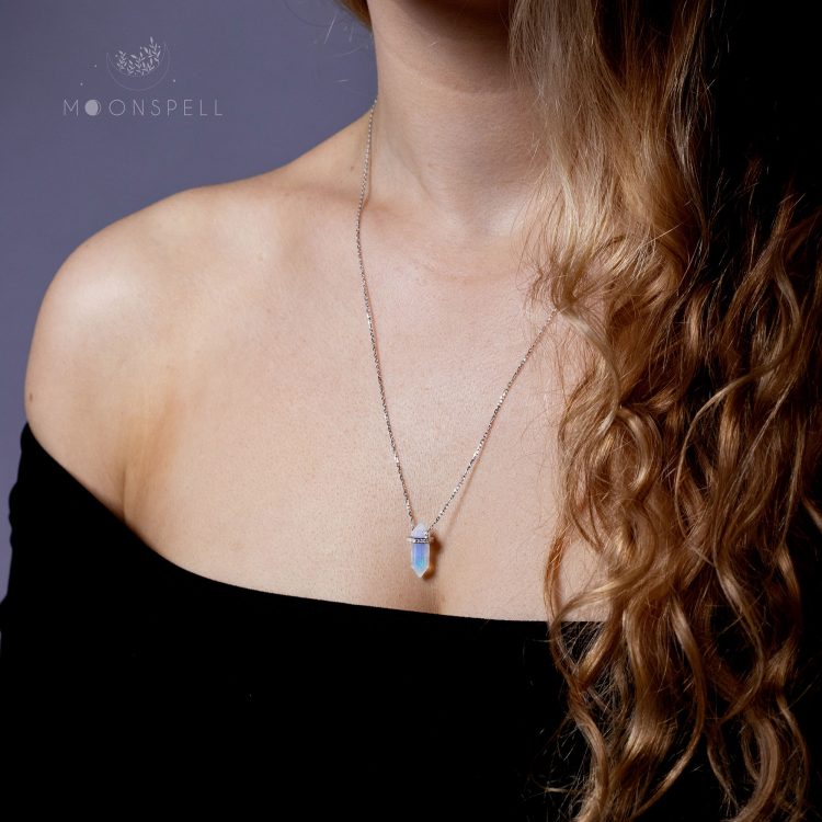 NZ Talisman Natural Moonstone 925 sterling silver necklace pendant genuine Handmade Rainbow moon stone June Birthstone Elvish gemstone fine jewellery gift of her birthday mystical