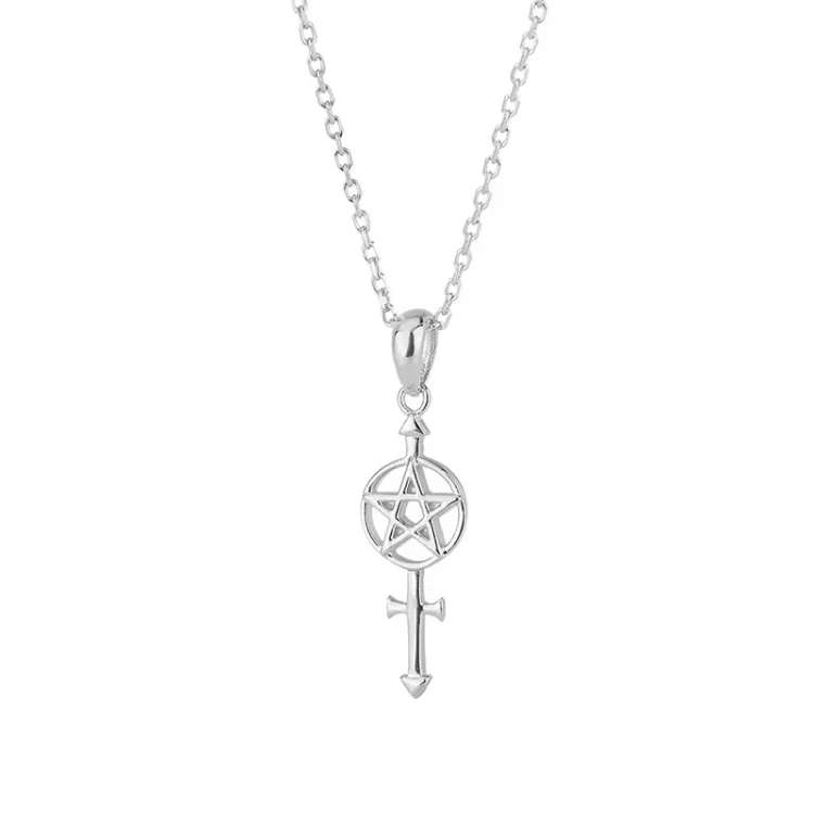 nz wicca wiccan pentagram pentacle key sword cross necklace fine jewellery sterling silver platine gift new zealand